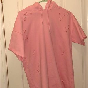 Ripped Pink short sleeve pacsun sweatshirt.